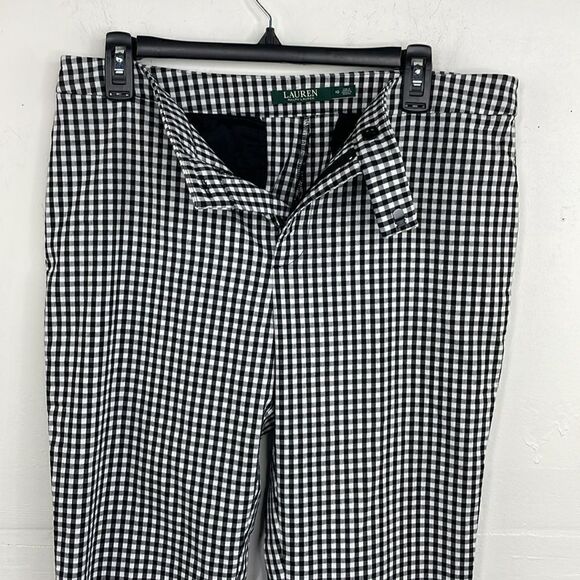 Lauren Ralph Lauren pants Black white Check Gingham print Size 10 - Picture 4 of 12
